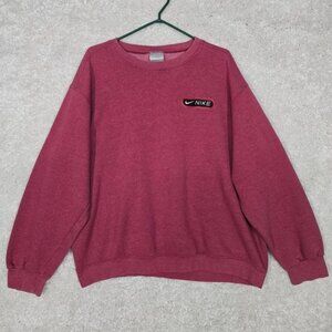 Nike Sweatshirt Womens XL Pink Embroidered Logo Pullover 90s Y2K